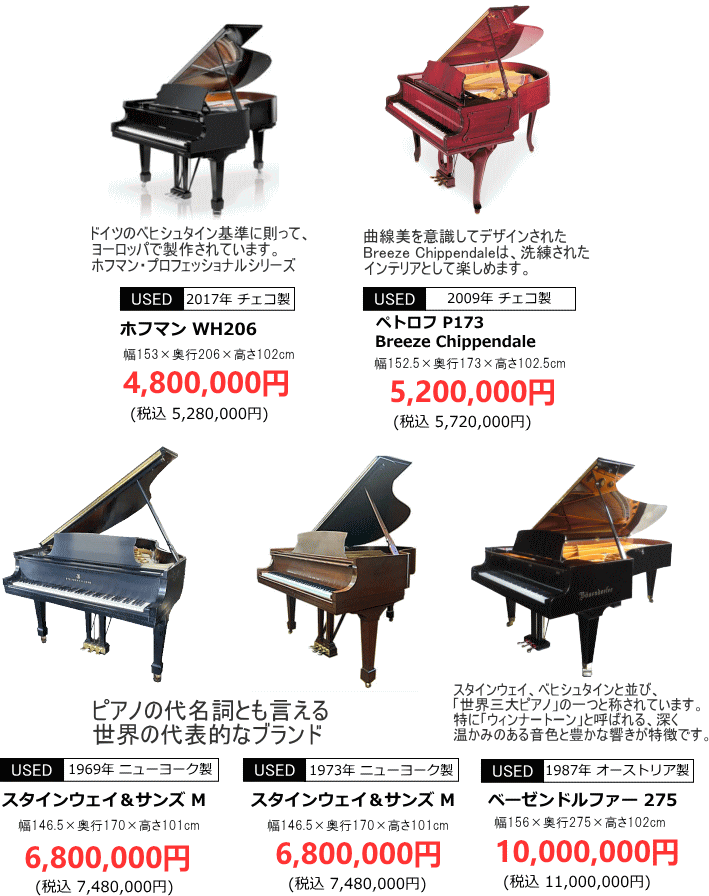 輸入グランドピアノ